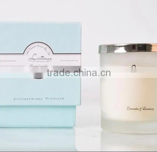 Scented Candle with shiny iron lid glass candle jar Air freshener SA-1914