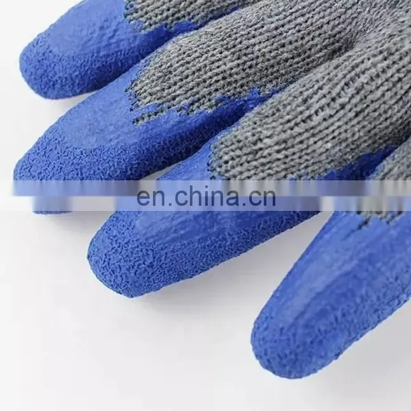 Cheap 10g Cotton Latex Crinkle Coated Work Labor Gloves for Men Hand Protective Safety Gloves photo-4