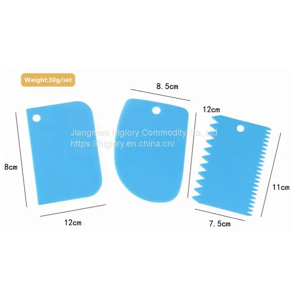 3Pcs Cake Scraper Pastry Butter Dough Cookie Edges Scraper Cake Smoothers DIY Cutter Baking Tools Decorating Accessories Set photo-5