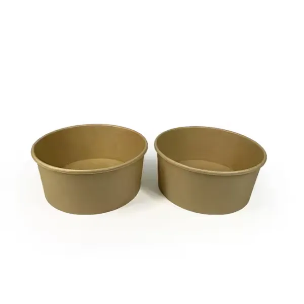 Chinese Factory Supply Logo Disposable Kraft Paper Bowl Large Capacity Paper Bowl Recyclable photo-5