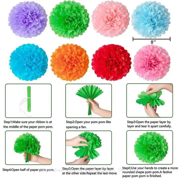 Mexican Fiesta Party Decorations Colorful Paper Fan Flower Ball Set for Birthday Cinco De Mayo With Paper Fan photo-3