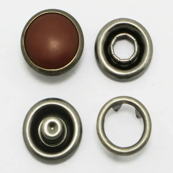 333#11.7mm Hard Pearl Snap Button Brown Color for Denim Shirs for LEE Logo photo-4