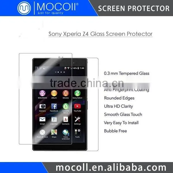 Scratch Resistant Anti Fingerprint Coating Tempered Glass Screen Protector for Sony Xperia Z4