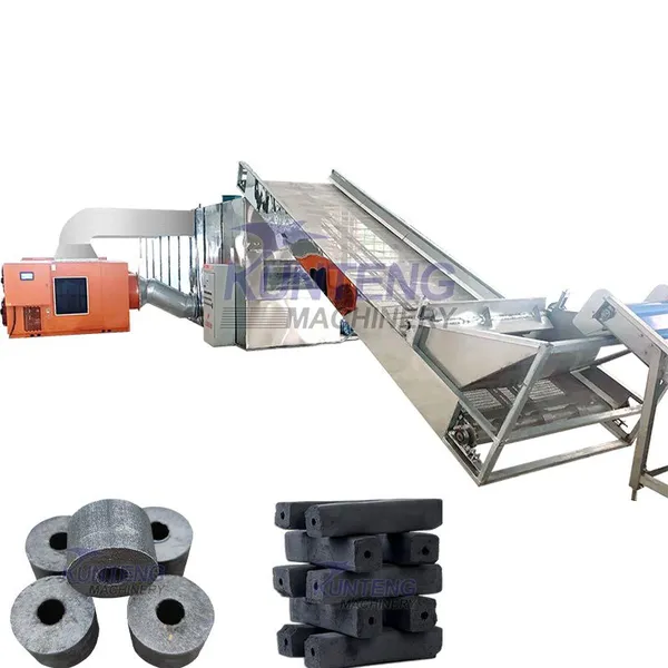 High Efficiency Conveyor Belt Charcoal Dryer Mesh Belt Chicken Manure Dryer EPC