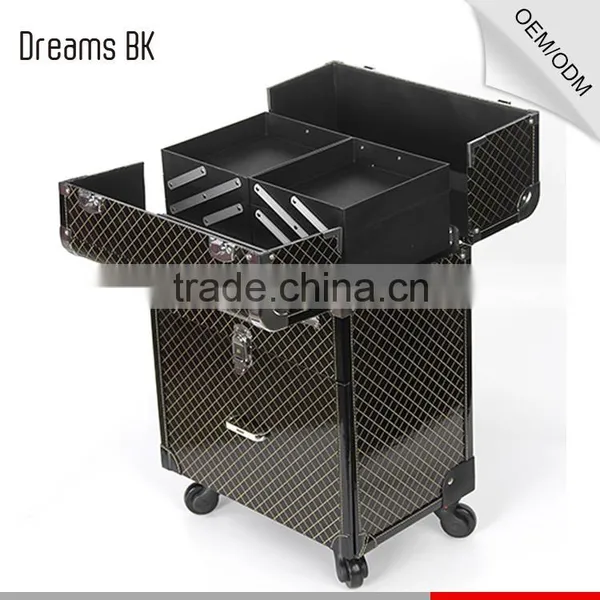 PVC Material Trolley Makeup Case With Drawers photo-4