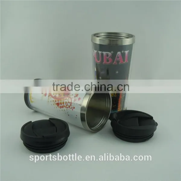 Fashion Design Double Wall Steal Inner PS Outer Travel Mug With Paper Insert photo-5