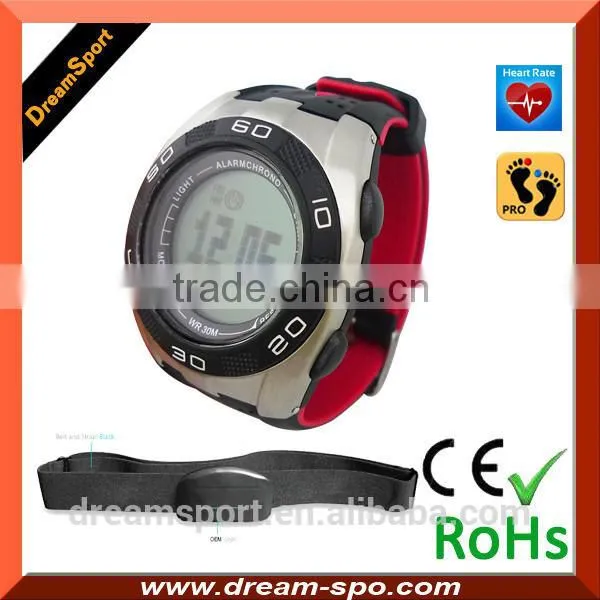 Wireless Heart Rate Monitor Chest Belt Wrist Pedometer Watch For Sports Running photo-6