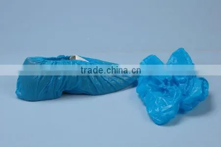 Blue Disposable CPE PE Plastic Shoecovers Shoe Covers With Elastic photo-3