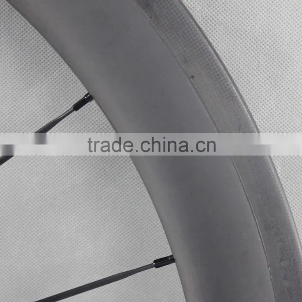 700c Ican Carbon Fiber Bike Wheels 56mm Clincher Road Bicycle Wheel With Glossy Logos W56C photo-5