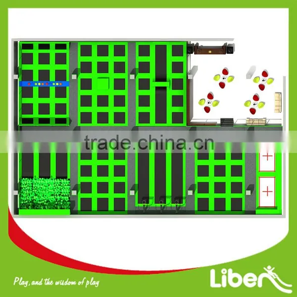 Multiple Choice Fuction Area Green Cheap Trampoline Park Indoor Large Professional Trampoline Park for Sale photo-3