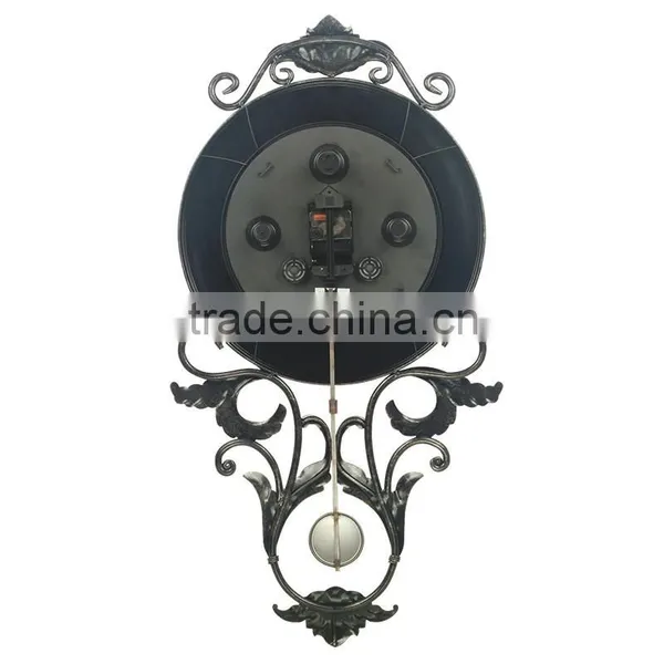 Home Decorative Mosaic Polyresin Pendulum Wall Mounted Clock photo-2