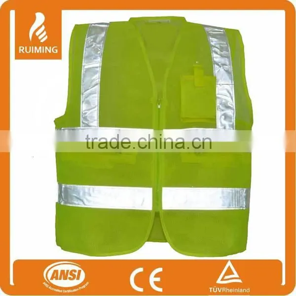 120GSM Mesh Fabric Reflective Safety Vest With Pockets