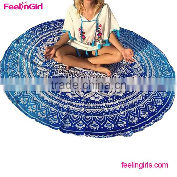 Polyester Blanket Table Cloth Yoga Mat Pool Home Shower Round Beach Towel photo-5