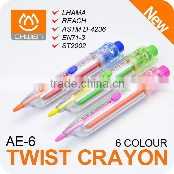 6 Colors Rotating Crayon,kids'crayon,animal Crayon
