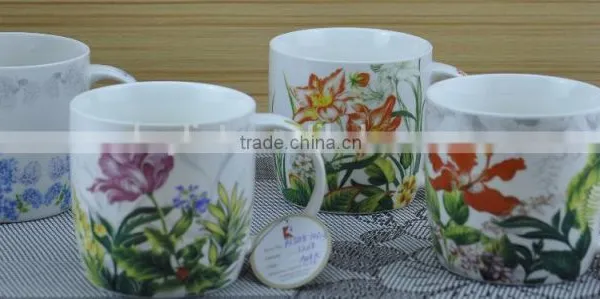 11OZ Garden Butterfly Design Full Decal Print Coffee Cups, Shiny Surface Porcelain Mug, KL5004-10687 photo-5