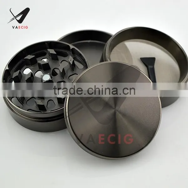 Factory Wholesale Sharp Teeth Strong Zinc Alloy Grinder Weed ,63mm 4 Layer Mini Black Tobacco Herb Grinder photo-3