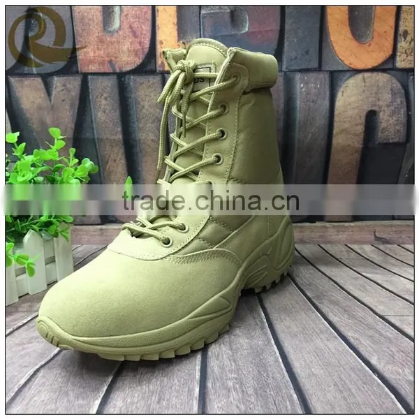 Lightweight Khaki Leather Military Safety Desert Tactical Boots photo-3