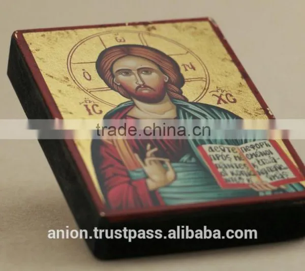 Greek & Russian Orthodox Small Wooden Icon. Christ Pantocrator photo-5