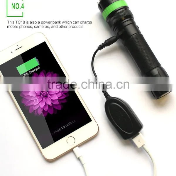 Powerful Multi-function Rechargeable Led Flashlight TC18 350 Lumen Led Flashlight photo-2