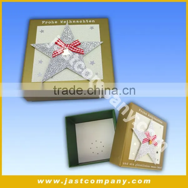 Small Square Decorative Cardboard Musical Christmas Gift Box photo-4