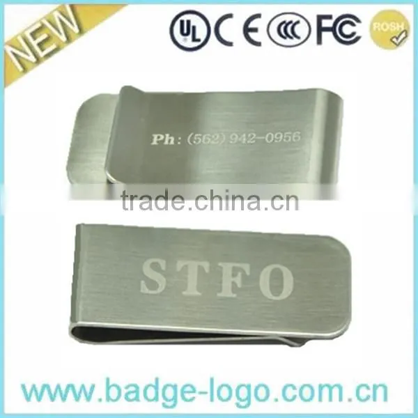 Custom New Design Laser Logo Stainless Steel Money Clip photo-2