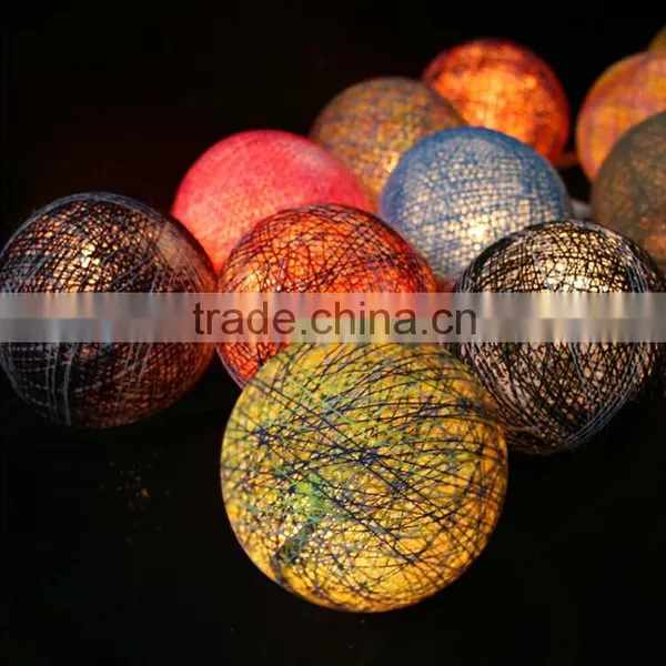 High Quality Handmade Multicolor Cotton Balls String Lights For Christmas Decor Wedding Bedroom Garden and Holiday Lighting photo-2