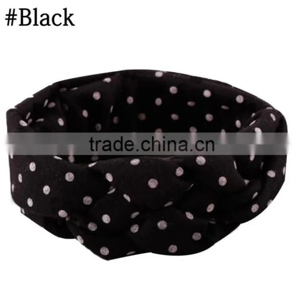 Children's Hair European Female Baby Knitting Cross Hair Band Cotton Elastic Headband Hand Knot of Peace photo-5