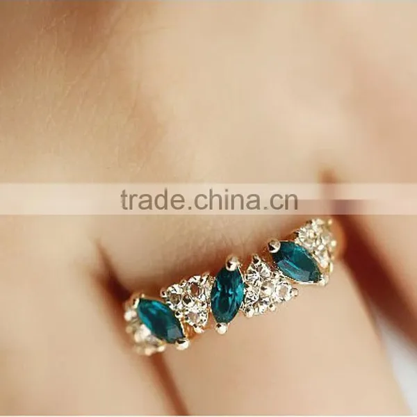 2015 Fashion Gold Plated Ring , Engagement Blue Stone Ring photo-4