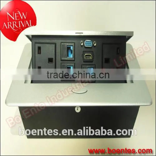 Concealed French Power Plug Tabletop Socket With Electrical Plugs Sockets photo-2