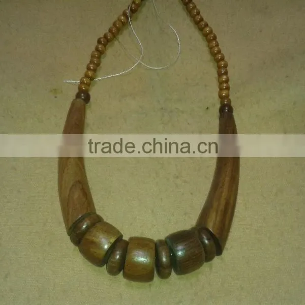 Special Design Necklace/Wholesale Fashion Large Garnet Jewelry Wooden Beads Necklace/Hot Sale photo-5