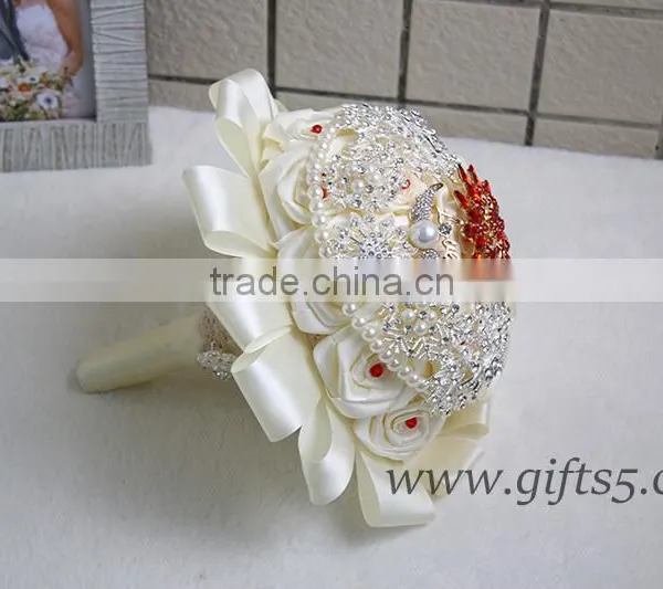 Handmade Large Bridal Wedding Brooch Bouquet photo-4
