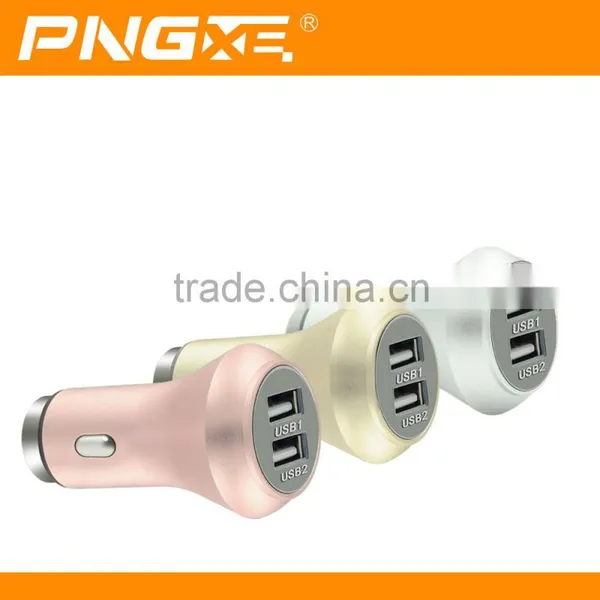 2015 New Arrival Mobile Phone Portable Universal Mini Metal Dual Usb Car Charger photo-5