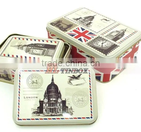 High End Printed Rectangular Cookie Gift Tin Can photo-4