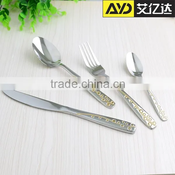 Manly Flatware Set , Gold Plated Dinnerware Set , Gold Plated Flatware photo-2