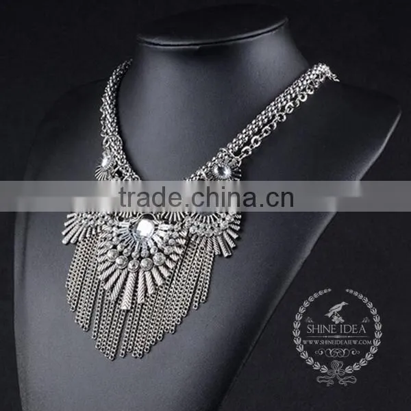 High Quality Colorful Beads Chunky Statement Necklace Tin Alloy Fashion Women Pendant Necklace 6390160 photo-2