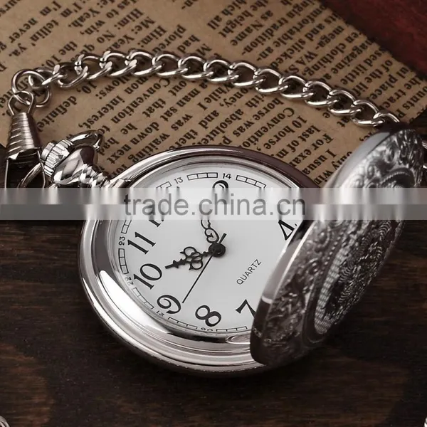 Cool Eden Pattern Necklace Pendant Chain Fob Quartz Pocket Watch photo-6