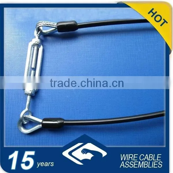 Black Stainless Steel Wire Nylon Coated With Turnbuckle photo-2