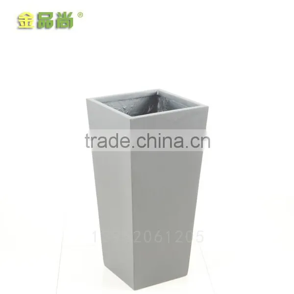 Matt Grey Inclined Beautiful Glass Fiber Planters
