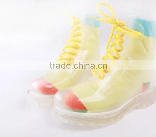 Candy Colors Women PVC Rain Boots Cheap Ankle PVC Rain Shoes photo-3