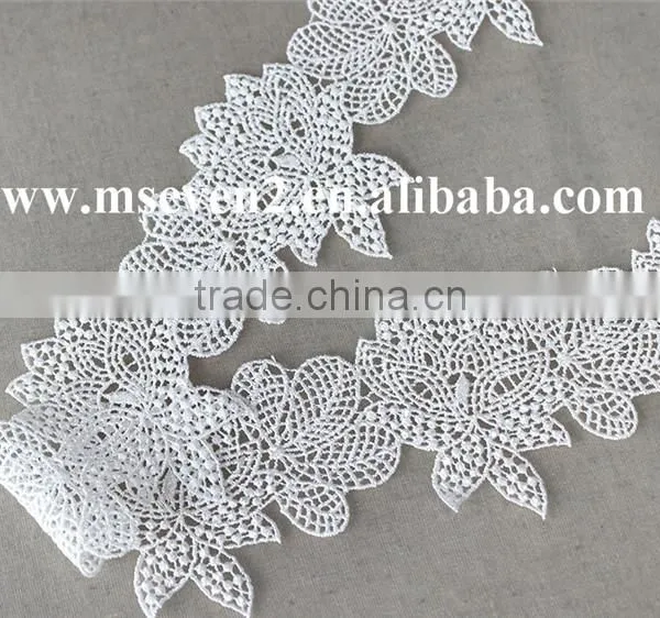 Reasonable Price Polyester Net Lace Trim ,rhinestone Lace Trim in White Non- Elastic Lace Trim for Clothing Making photo-3