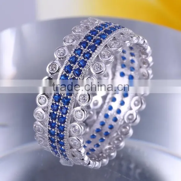 CZ Jewellery Cubic Zirconia Engagement Wedding Ring Design for Women Latest Fashion Silver Jewelry photo-5
