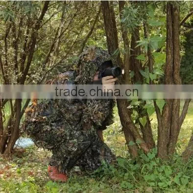 3D Military Hunting Bird Watching Ghillie Sniper Suit Archery Suit Bionic Leafy Camouflage Set Clothes photo-4