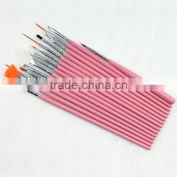 Wholesale 15pcs per Set Wood Handle Nail Round Oil Artist Paint Brush Pen Set for Art Painting photo-4