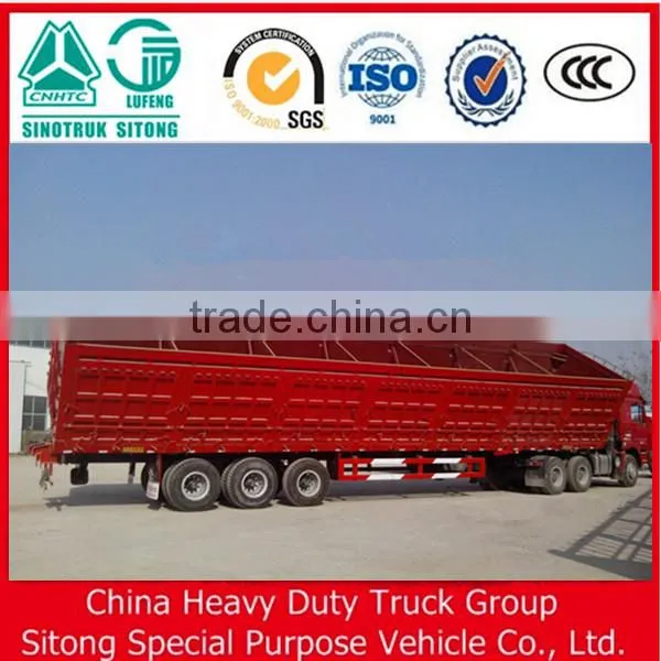 China Heavy Duty Truck Side Wall Tipping Trailer Side Dump Semi Trailer photo-4