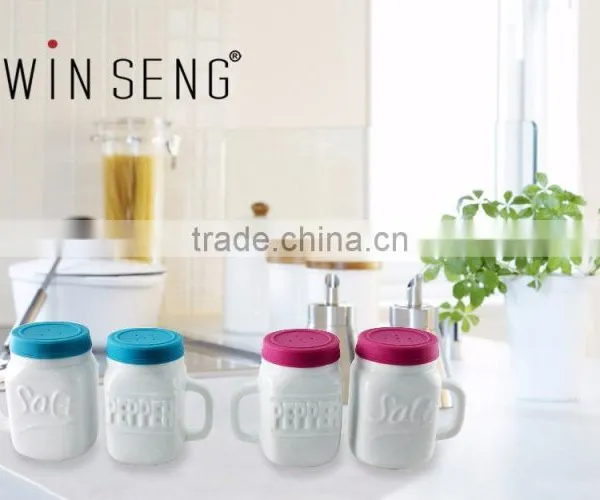 High Quality Spice Dispenser White Ceramic Spice Jar photo-3