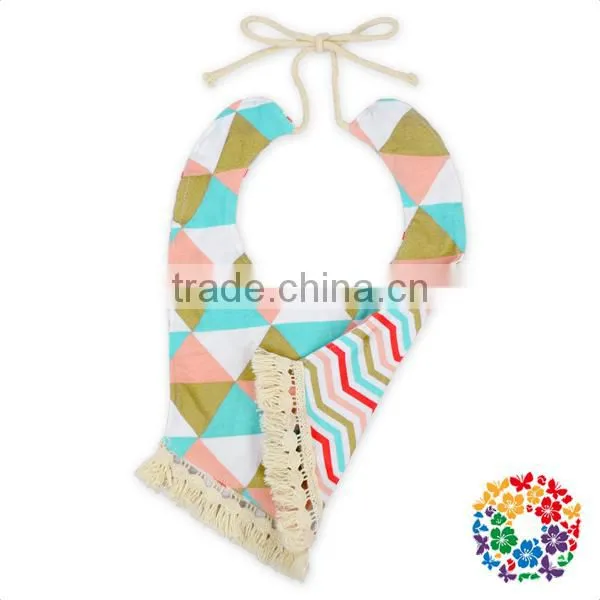 Infant And Toddler Cheap Printing Bandana Two Sides Tassel Bibs For Baby photo-3