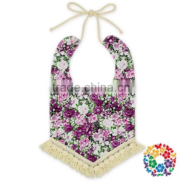 Fashion Baby Girls Floral Bandana Adjustable Strape Tassel Custom Baby Bibs photo-4