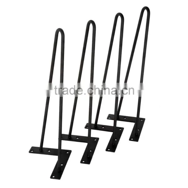 Furniture Assembly Hardware 19 Inch Black Coated 2 Rod Hairpin Leg photo-2