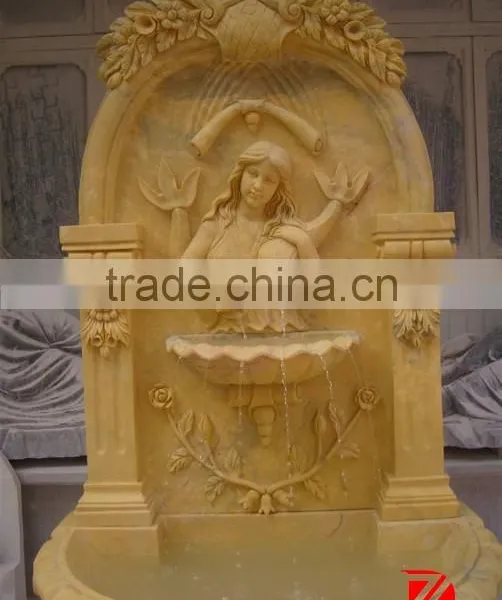 Indoor Woman Wall Fountains Marble Sculpture With Washbasin photo-2