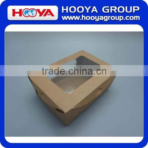 Disposable Brown Kraft Paper Fruit&salad Packing Box With PET Windows photo-2